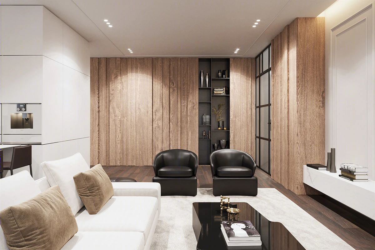 乌克兰设计师打造简约奢华 44㎡一居室，空间利用恰到好处！-64