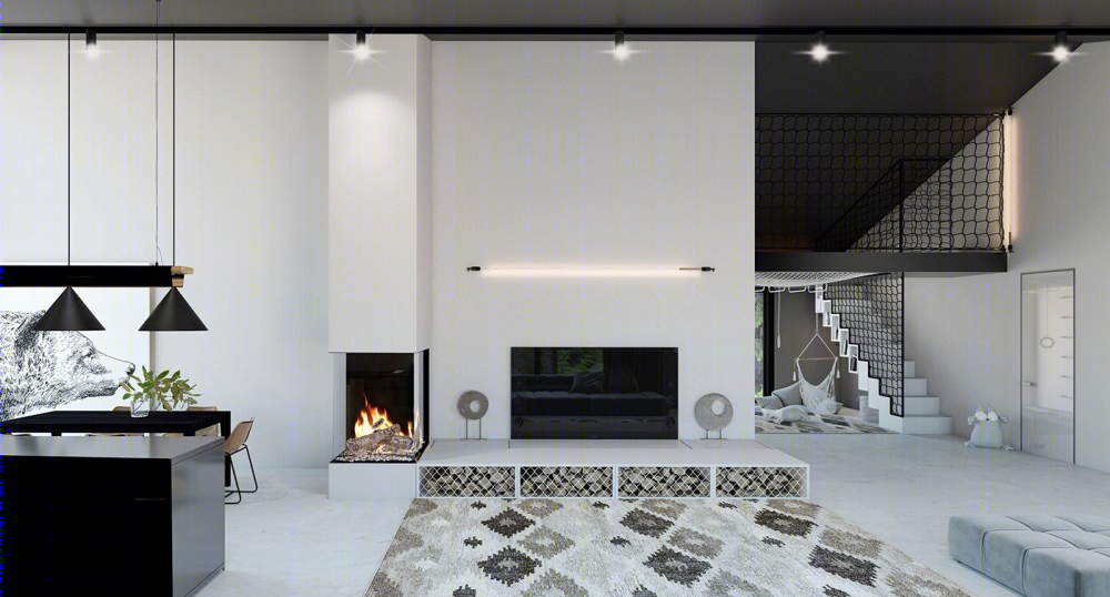 简约极致,黑白分明的优雅住宅丨Mariya Chmut-7