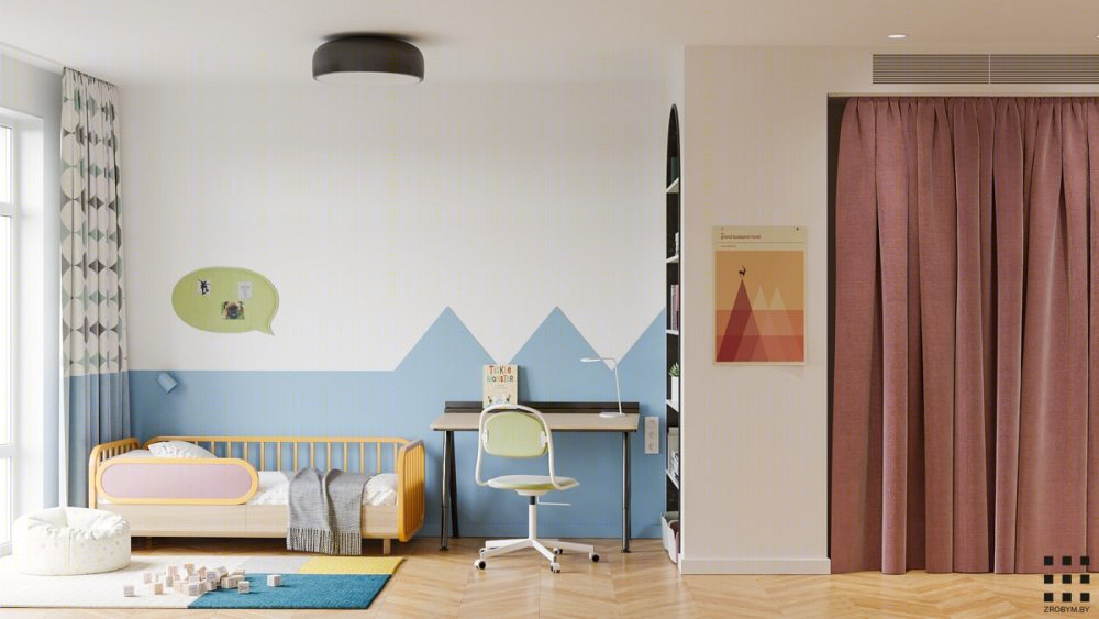 明斯克 100 平米温馨公寓，多彩设计展现独特魅力-10