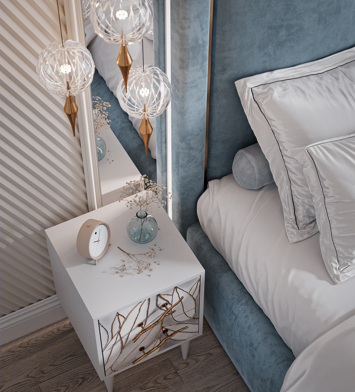 Anastasiya Gushchina丨平层丨Bedroom Visualization in Moscow / Визуализация спальни-1