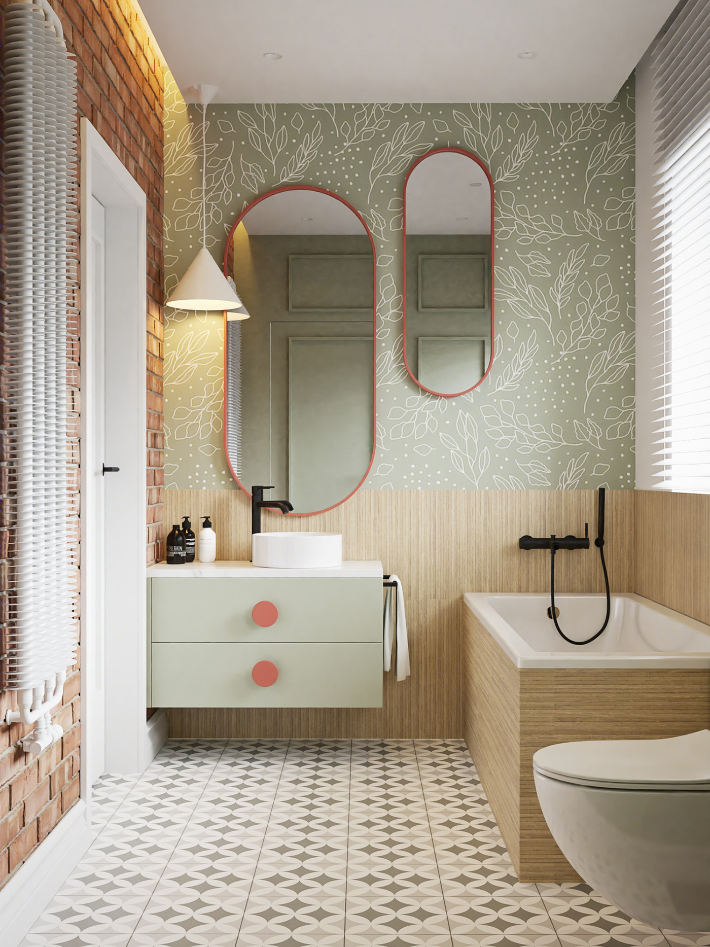 Bathrooms with colour-0