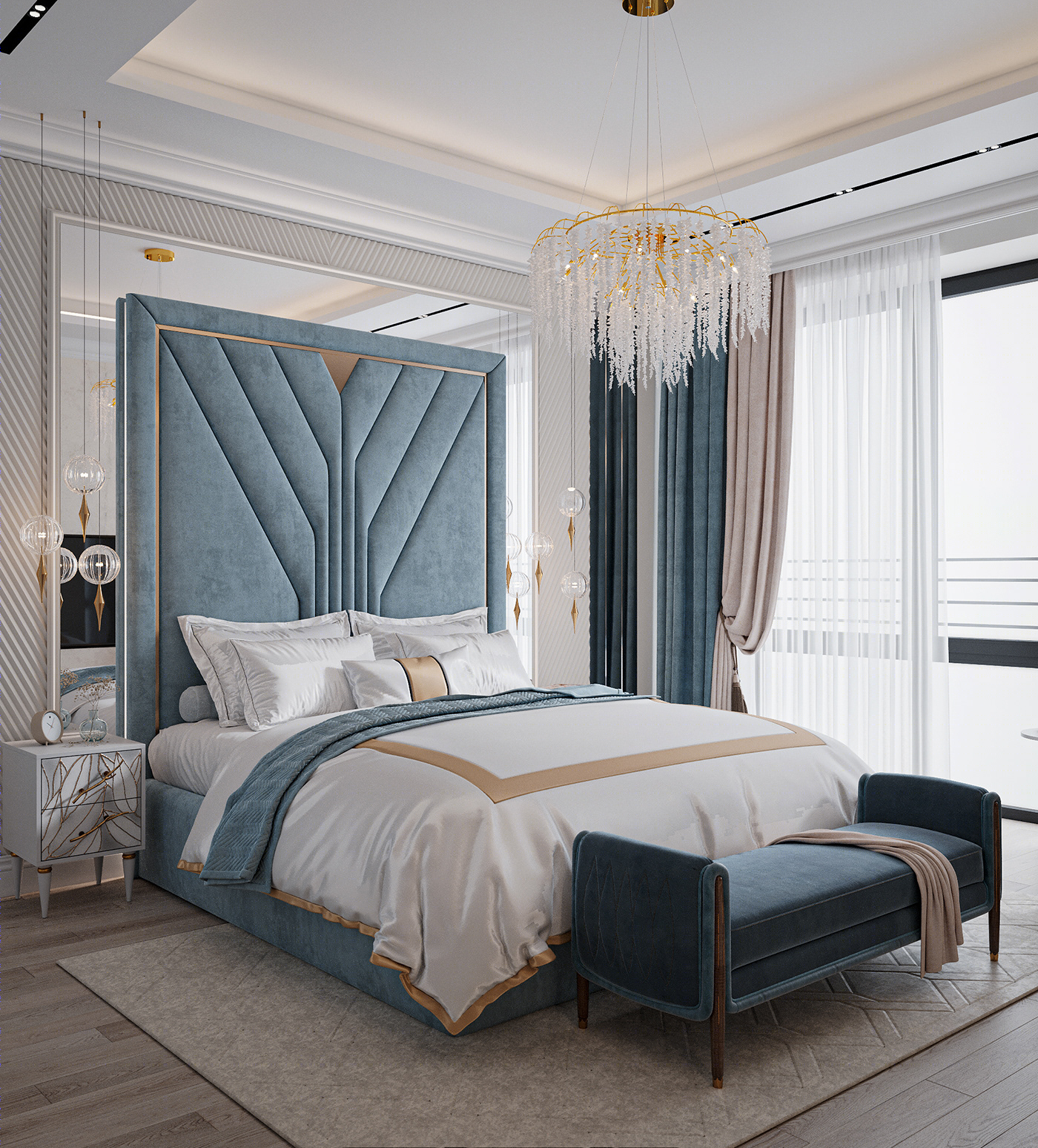Anastasiya Gushchina丨平层丨Bedroom Visualization in Moscow / Визуализация спальни-2