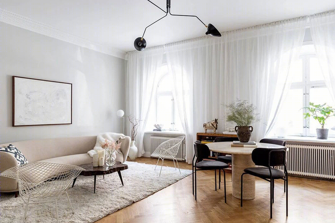 现代斯德哥尔摩女孩公寓，精致优雅的中性空间-2