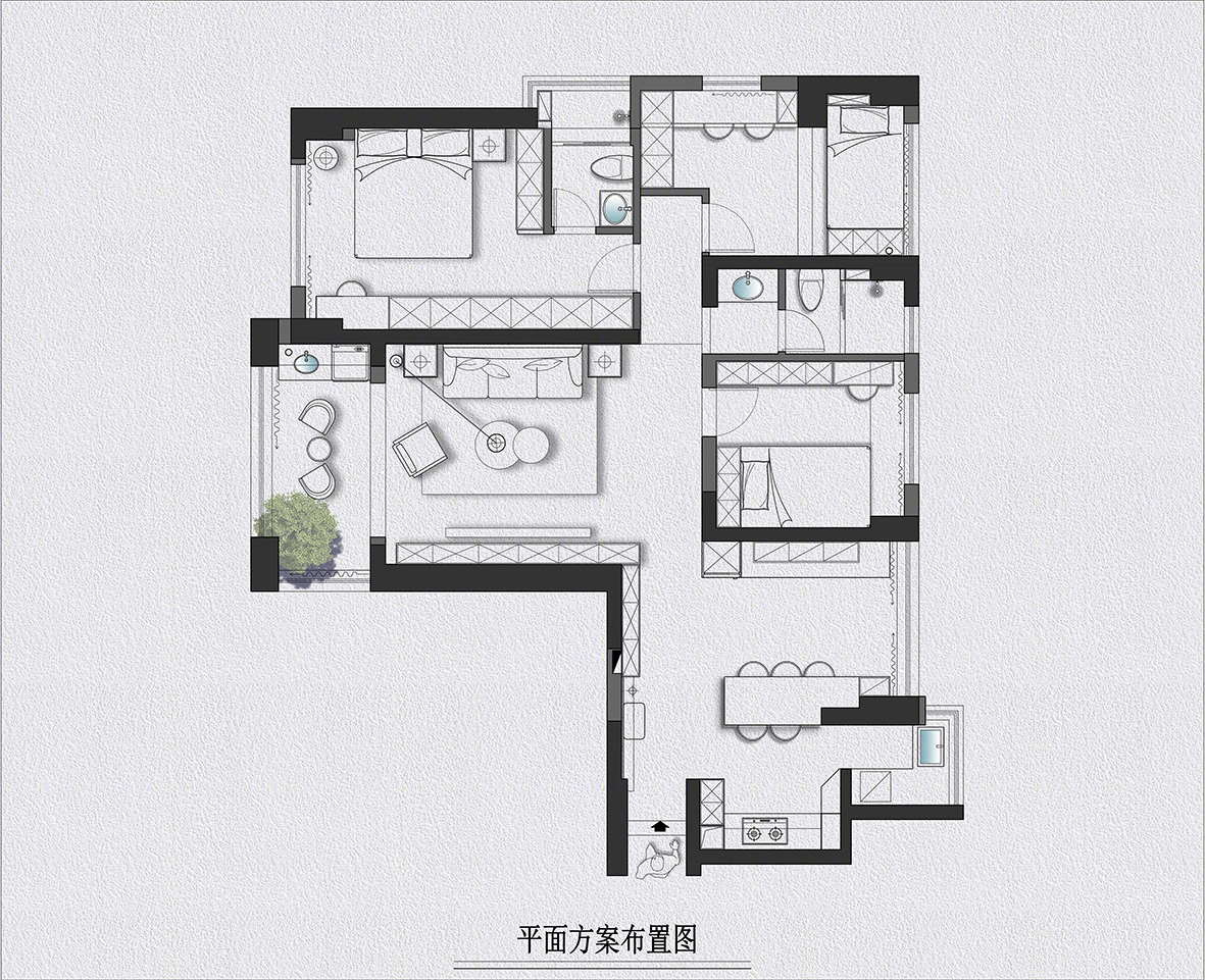 冷峻现代风 · 128 平空间的生活艺术-36