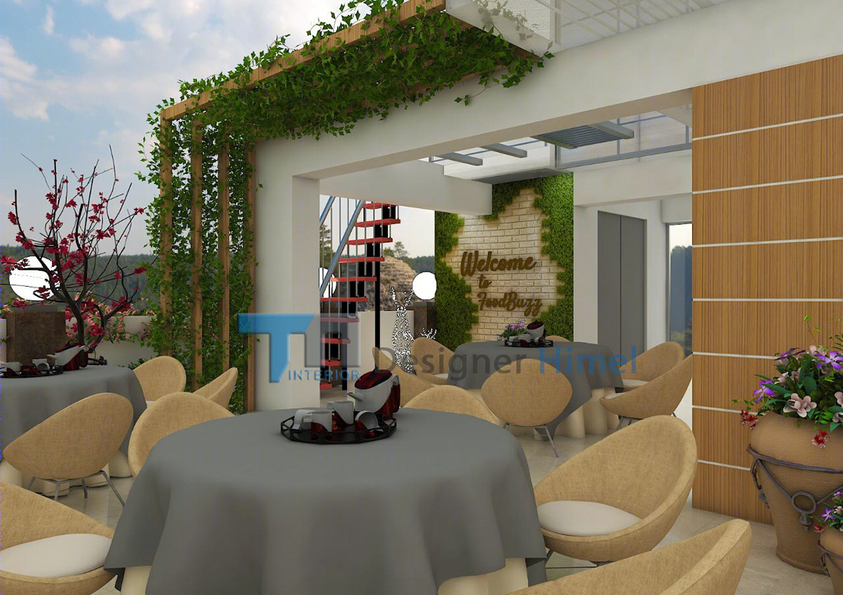 城市绿洲 | Rooftop Resturant 3D 设计与视觉呈现-1