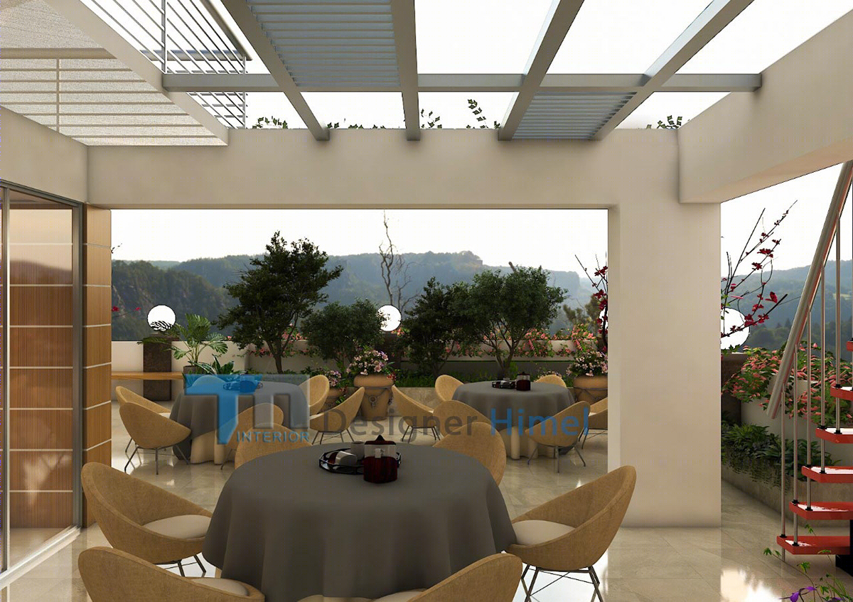 城市绿洲 | Rooftop Resturant 3D 设计与视觉呈现-2