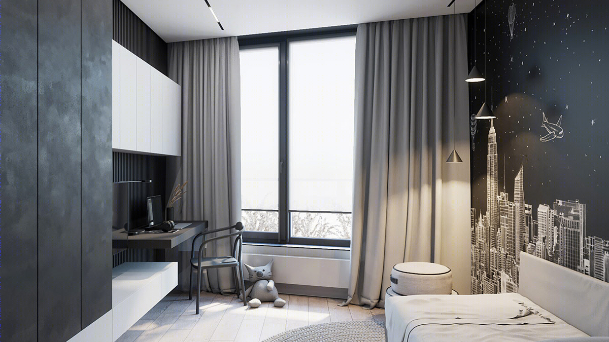 极简黑白灰，经典再焕发——Oksana Mukhina 现代住宅设计-10