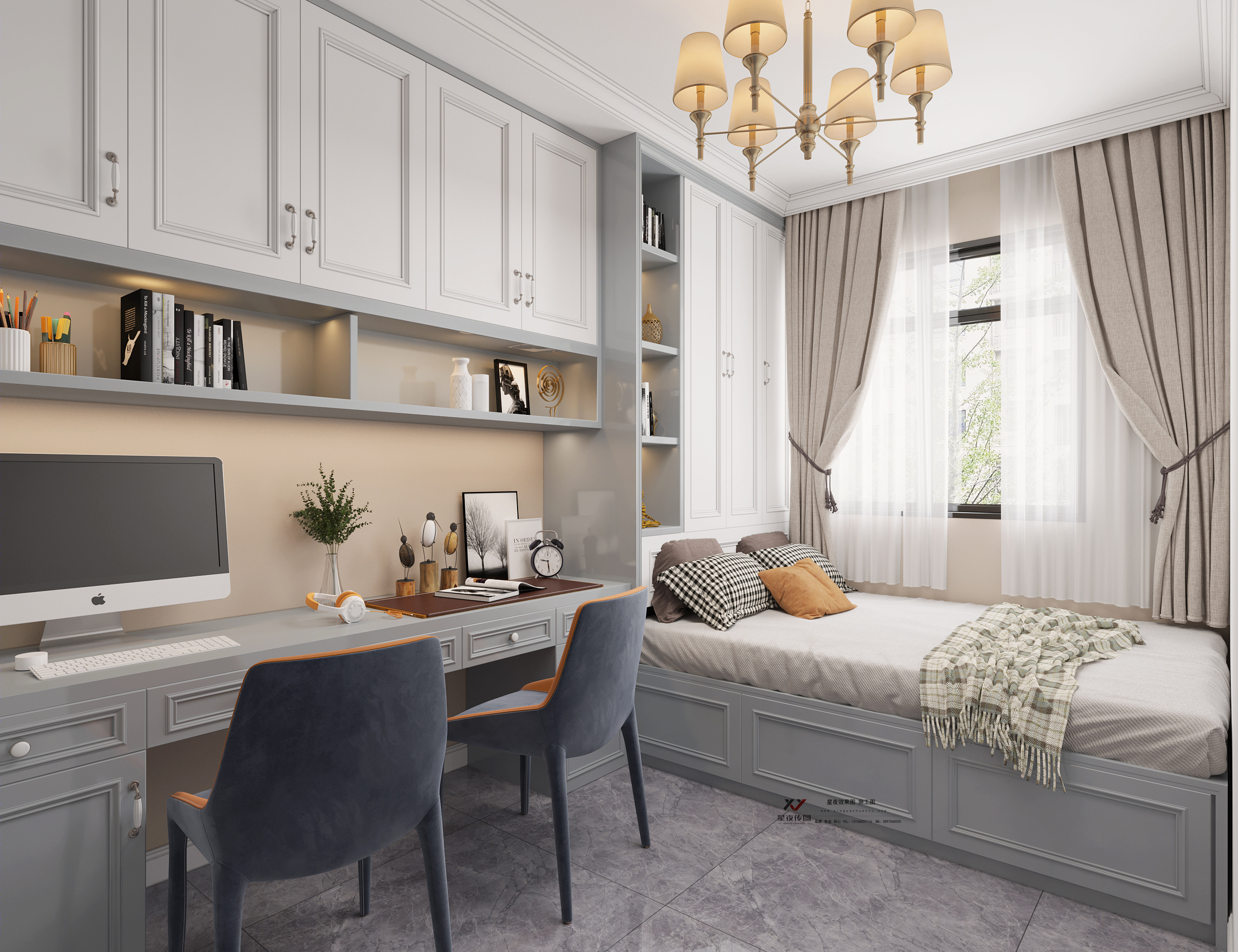 美式轻奢平层设计-6