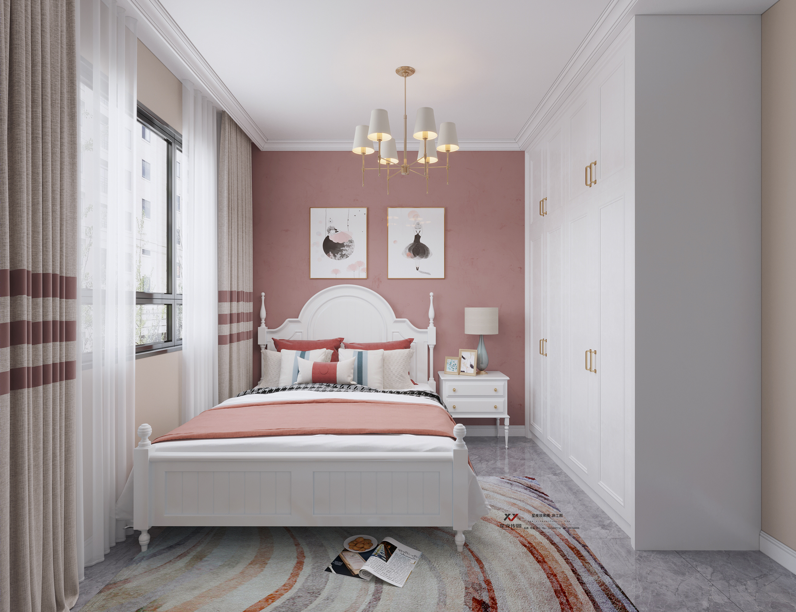 美式轻奢平层设计-7