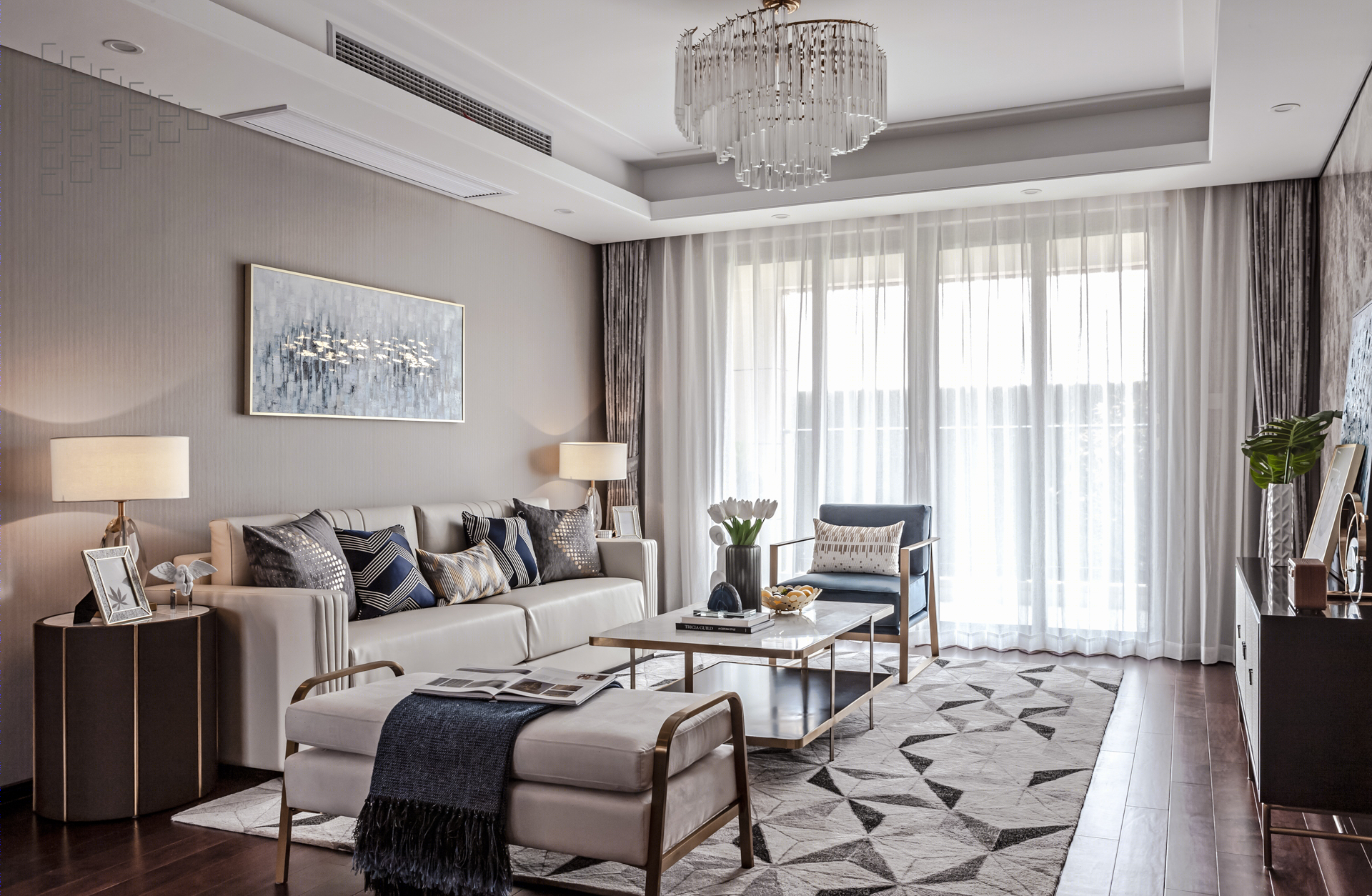 苏州现代轻奢样板房设计-6