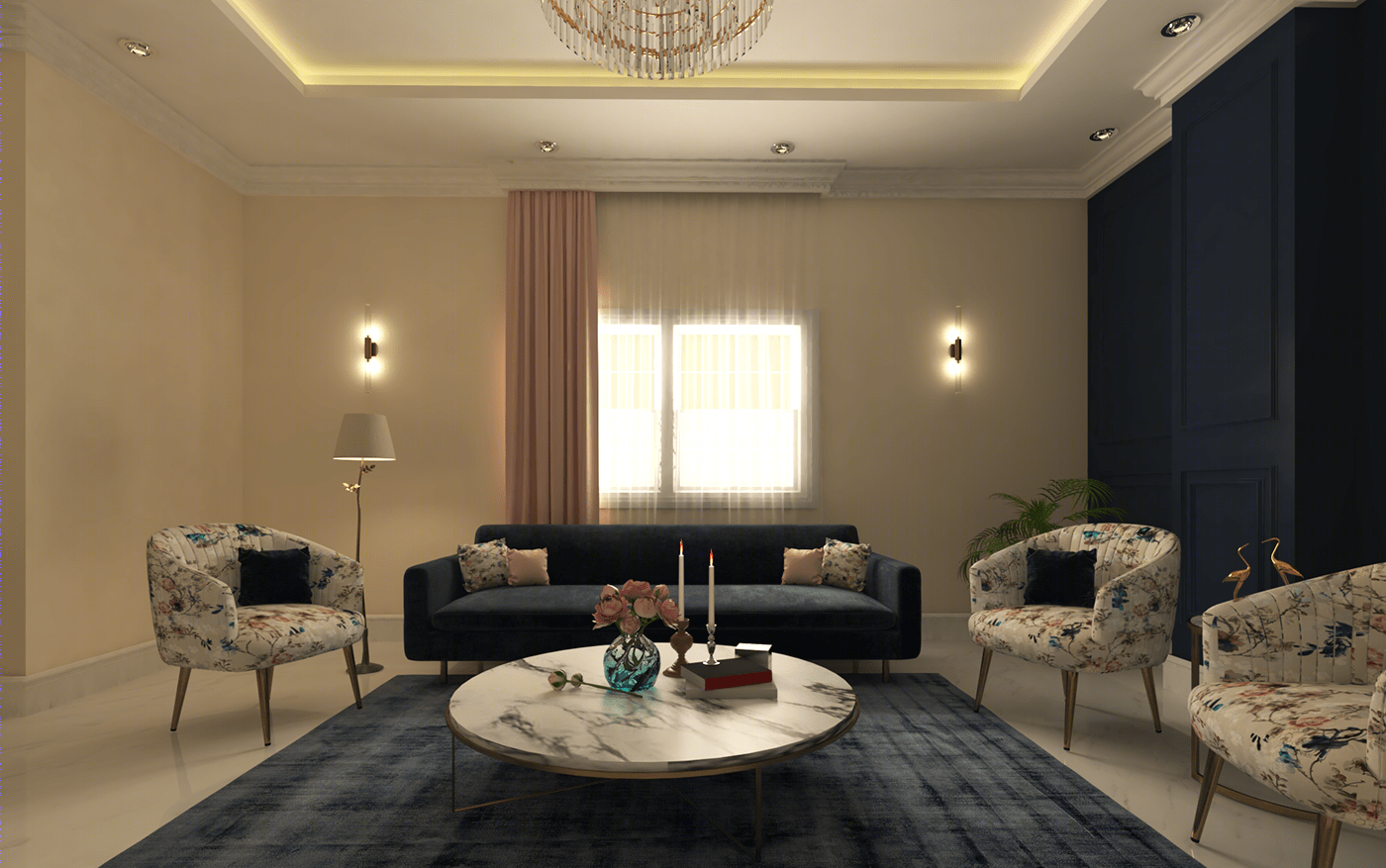 Anastasiya Gushchina丨平层丨living-dining room design-0