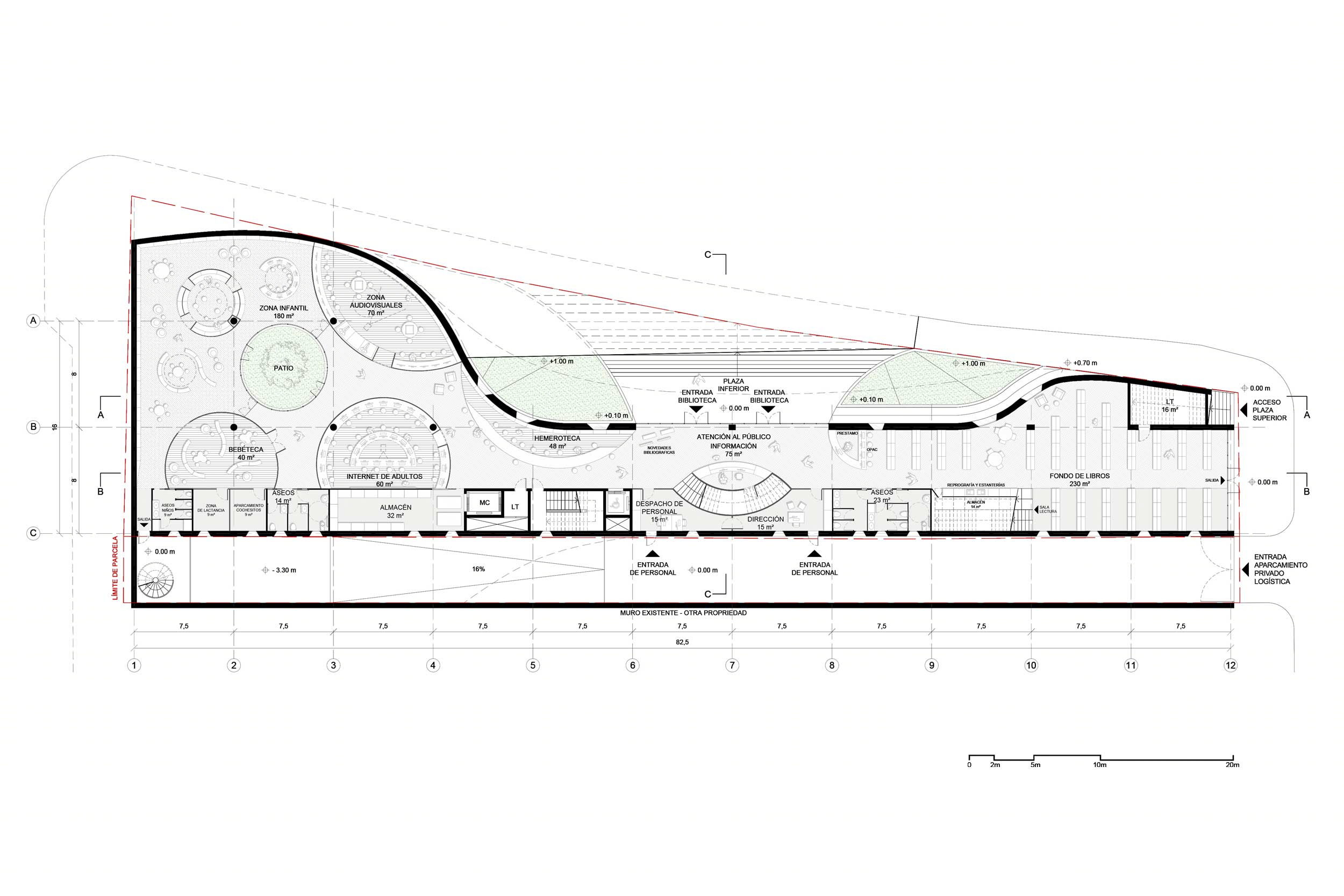 Madrid 市郊 Villaverde 新图书馆——工业风建筑的公共空间创新-9