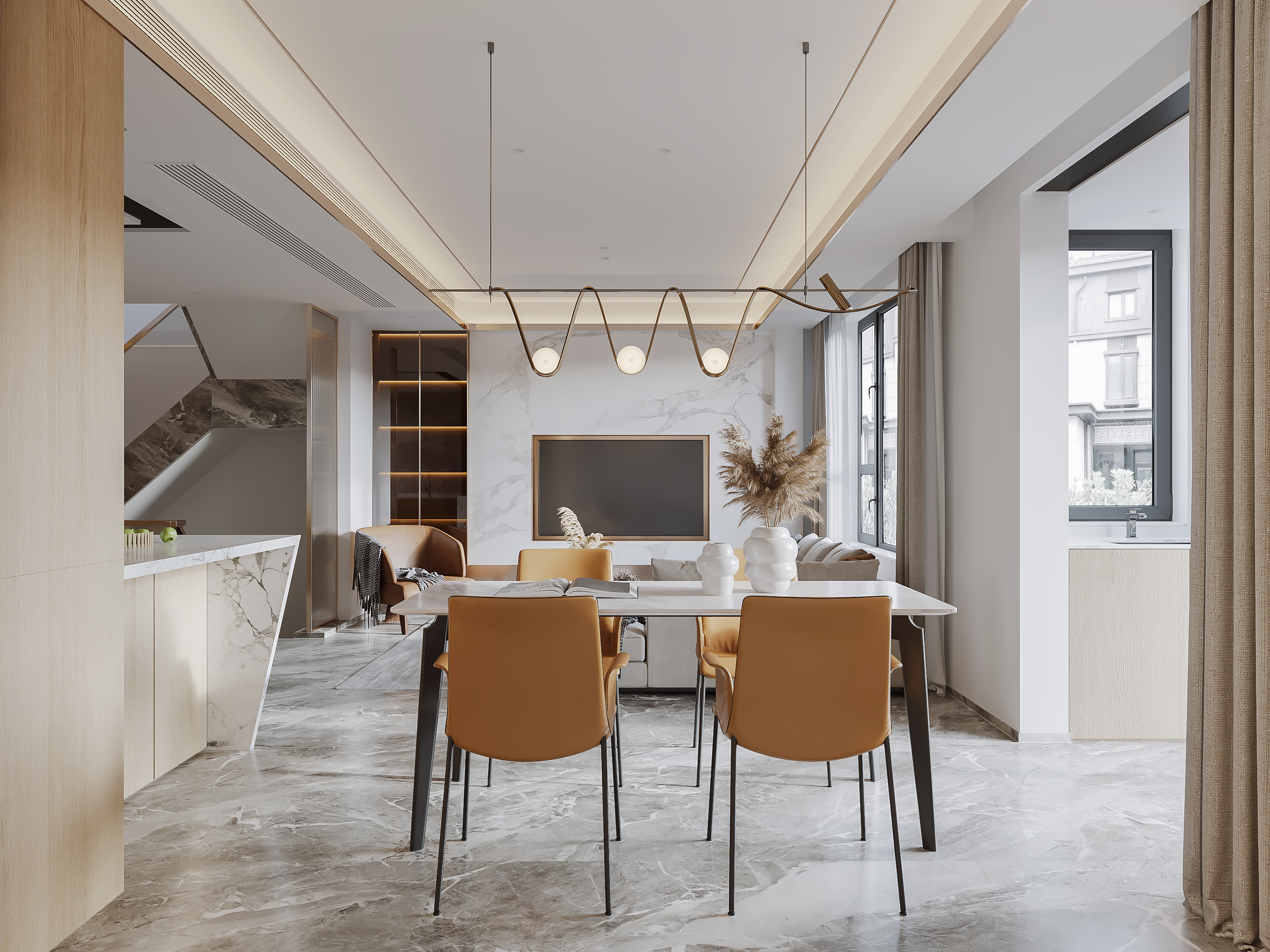 现代轻奢风格效果图-6