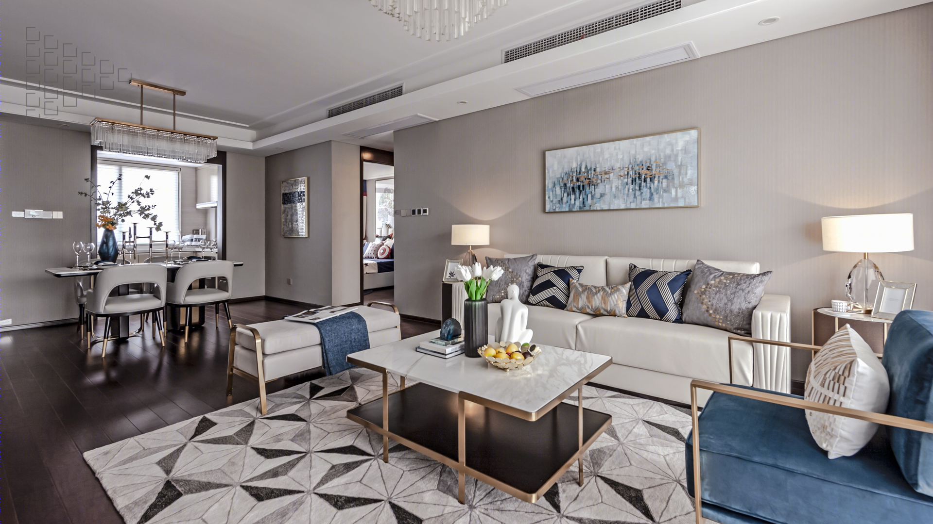 苏州现代轻奢样板房设计-12