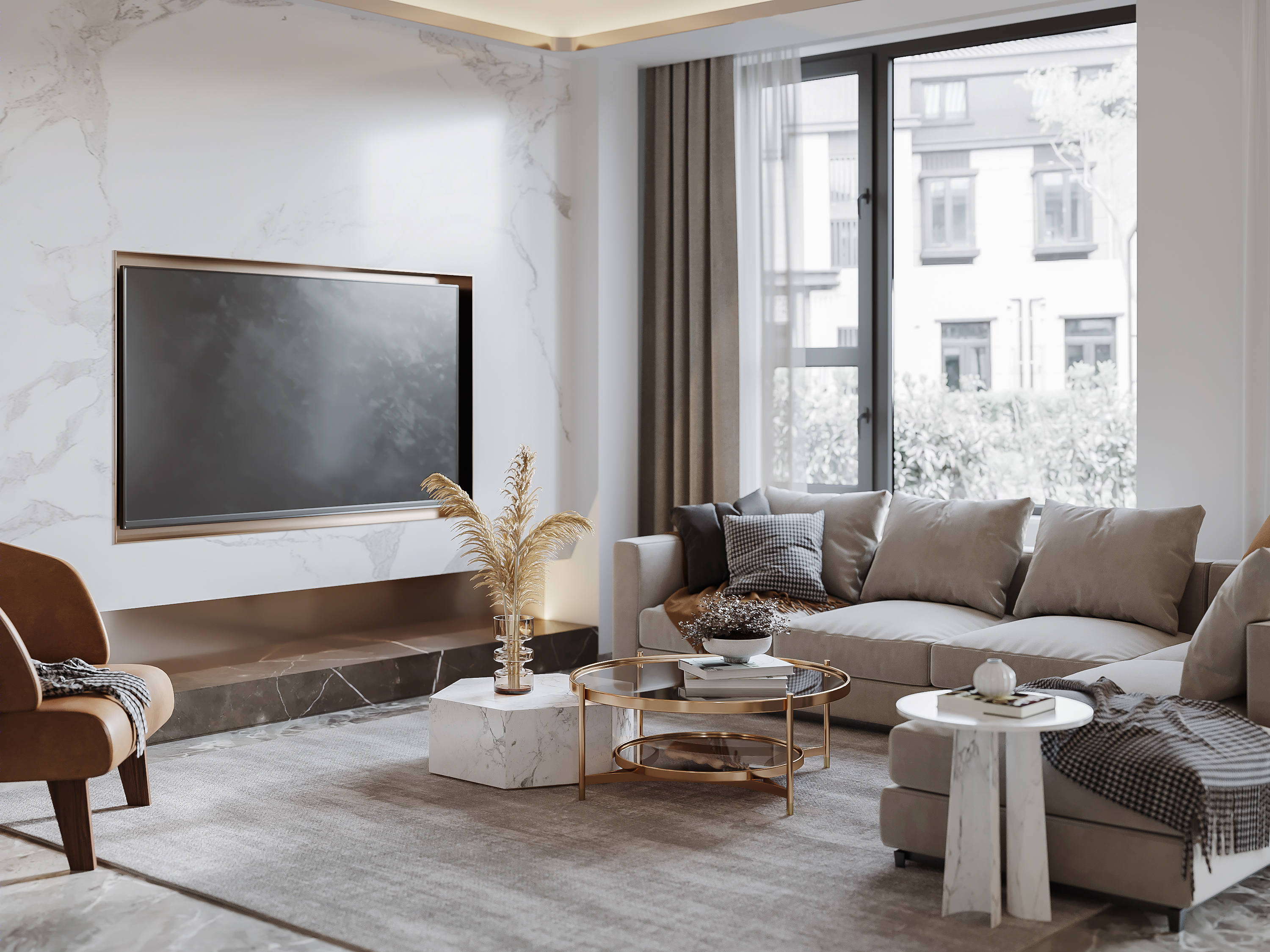 现代轻奢风格效果图-9