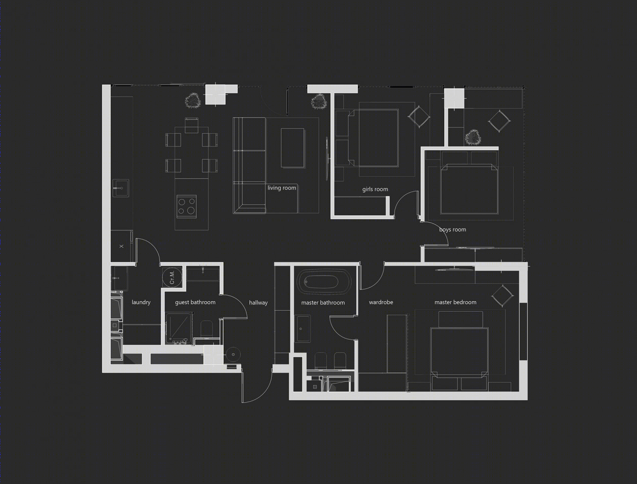 乌克兰基辅，120㎡现代简约风公寓-0
