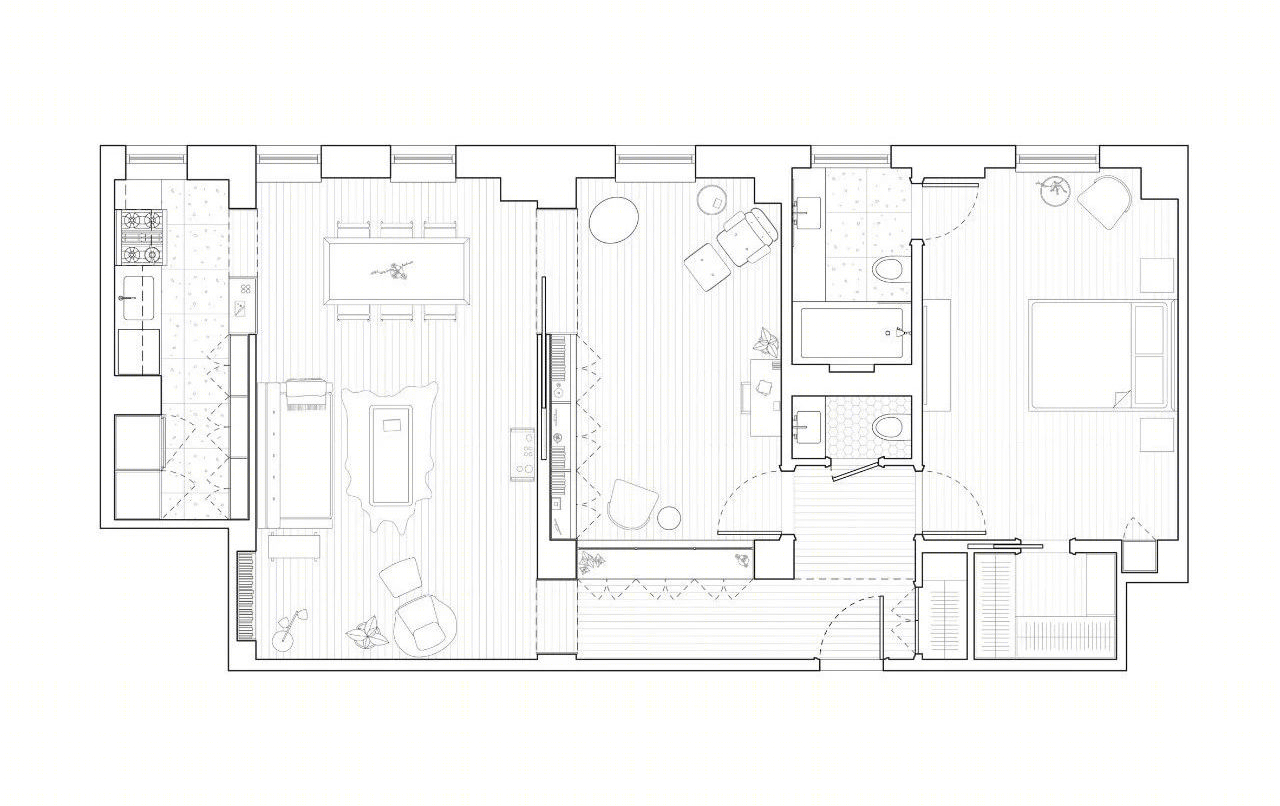 蓝色魅力 · 河边大道 92 平米公寓的现代复古设计丨Format Architecture Office-30