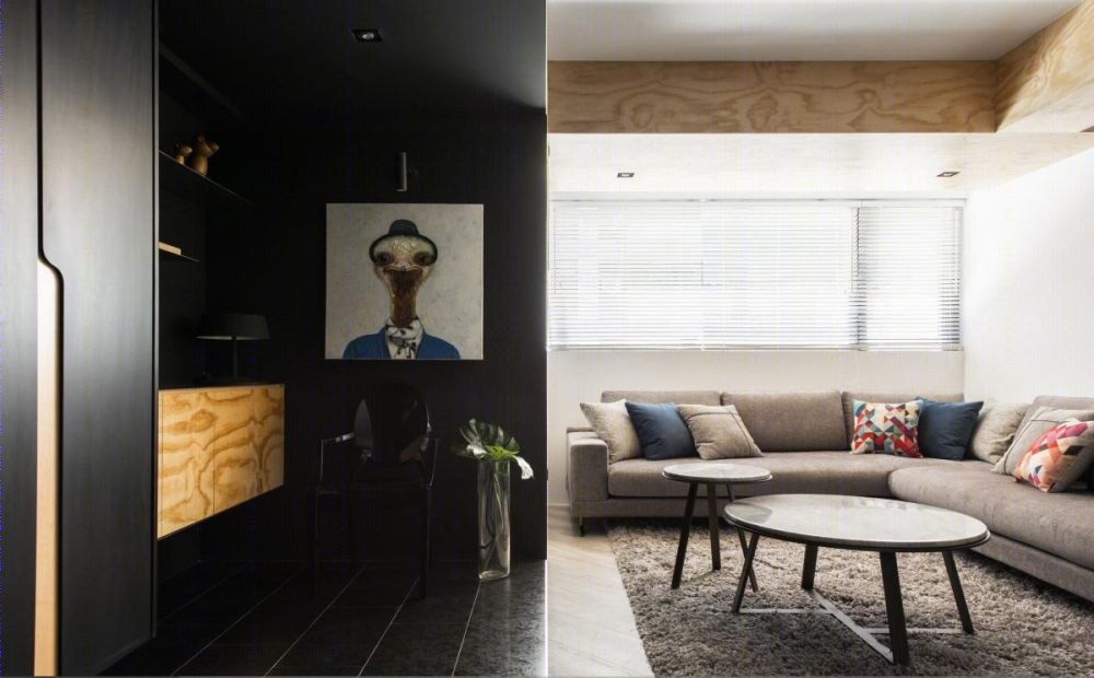 35 坪老屋翻新，经典黑白配打造现代住宅-1