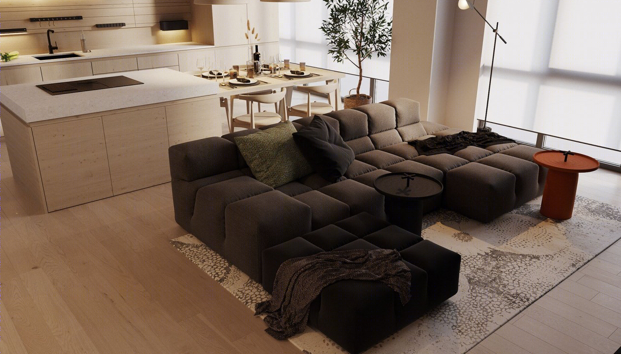 乌克兰基辅，120㎡现代简约风公寓-1