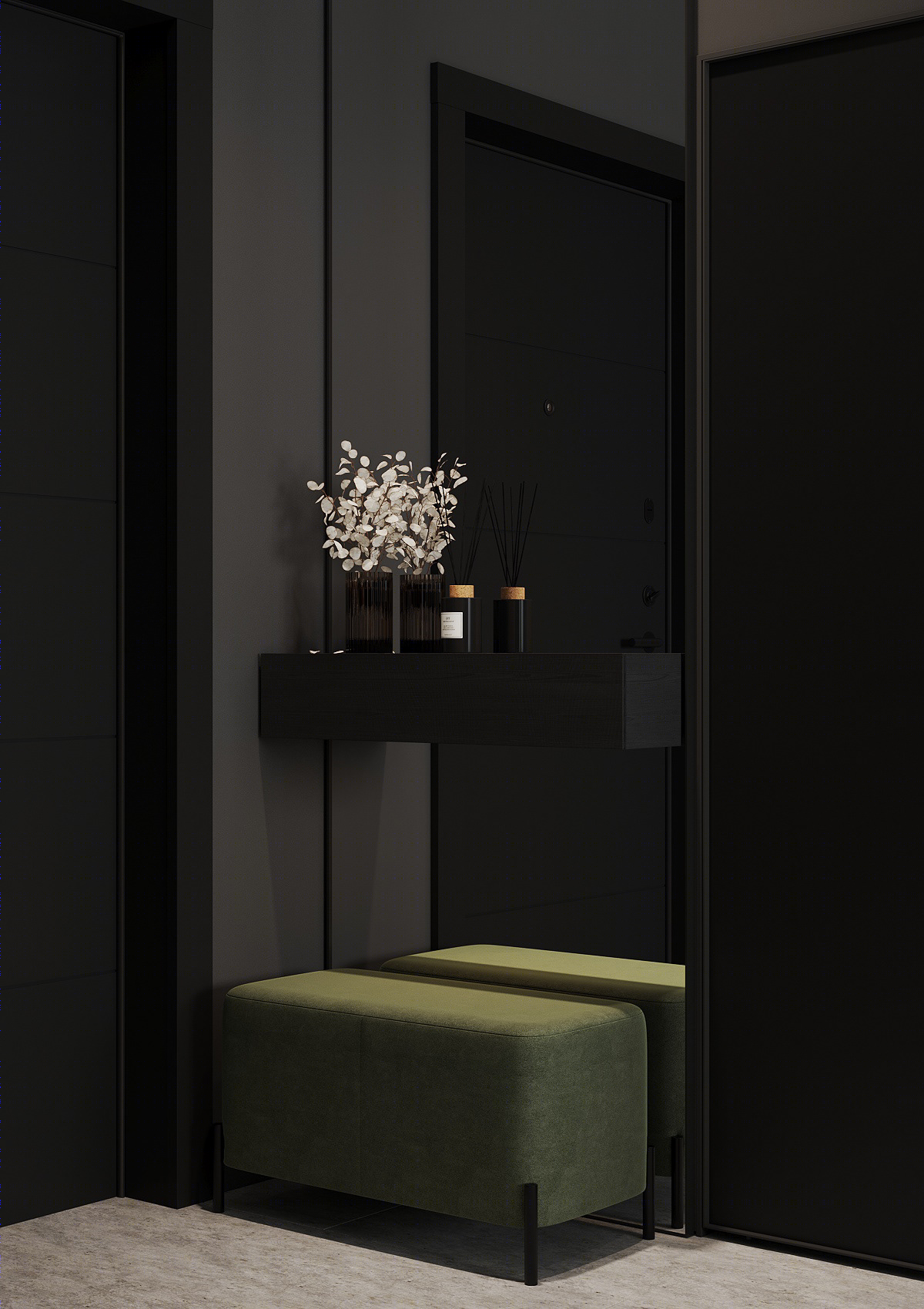 高级灰与墨绿的完美搭配-13