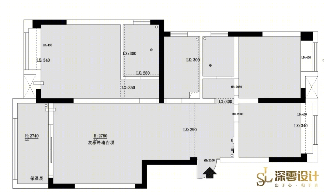 深零设计 ·墨绿色加持,打造一屋两人的专属小家！-6