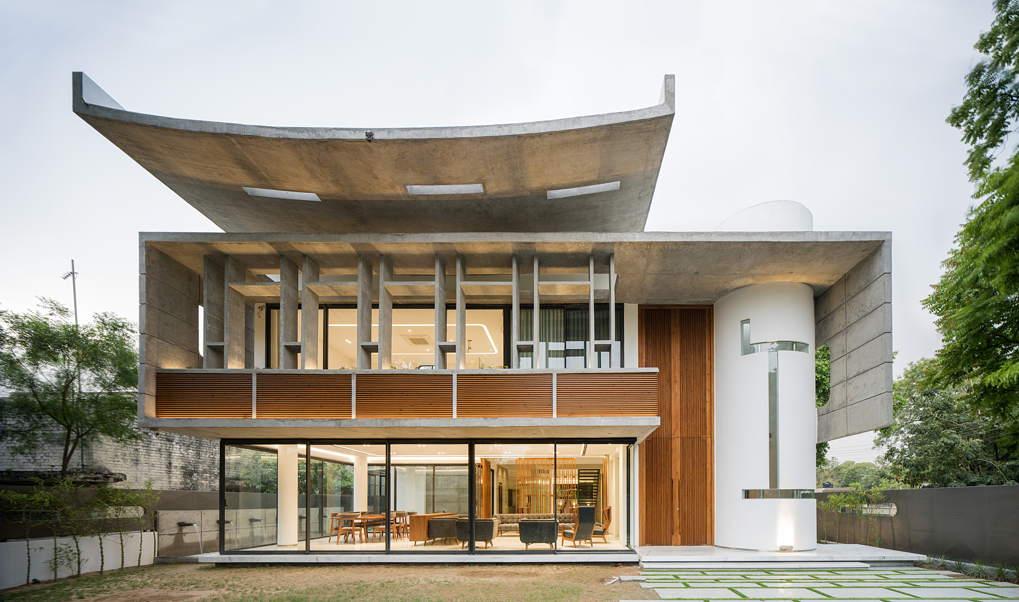 印度 Chandigarh 别墅 Residence 1065,现代主义的多代家庭住宅设计-17