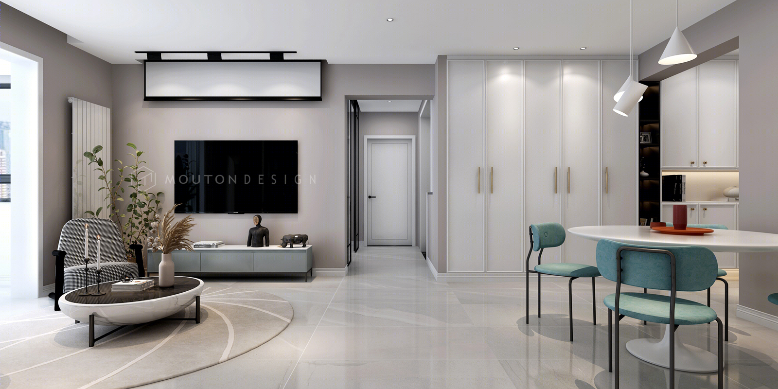 多功能书房-- 客厅空间设计，满足全家需求-9