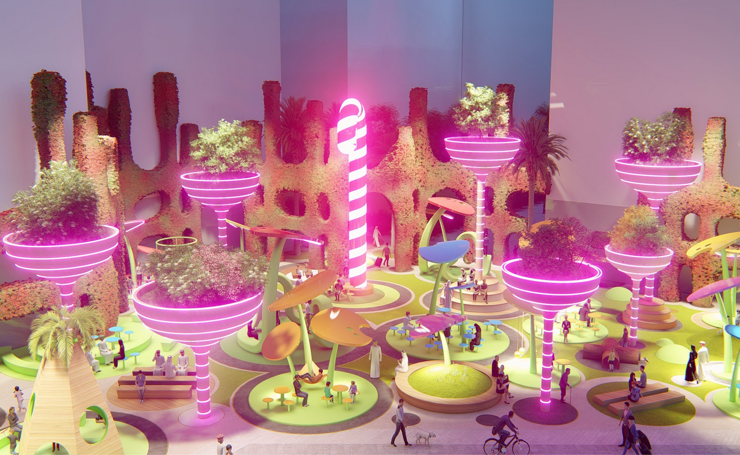 迪拜人间乐园 | 梦幻般的超现实河滨景观设计-3