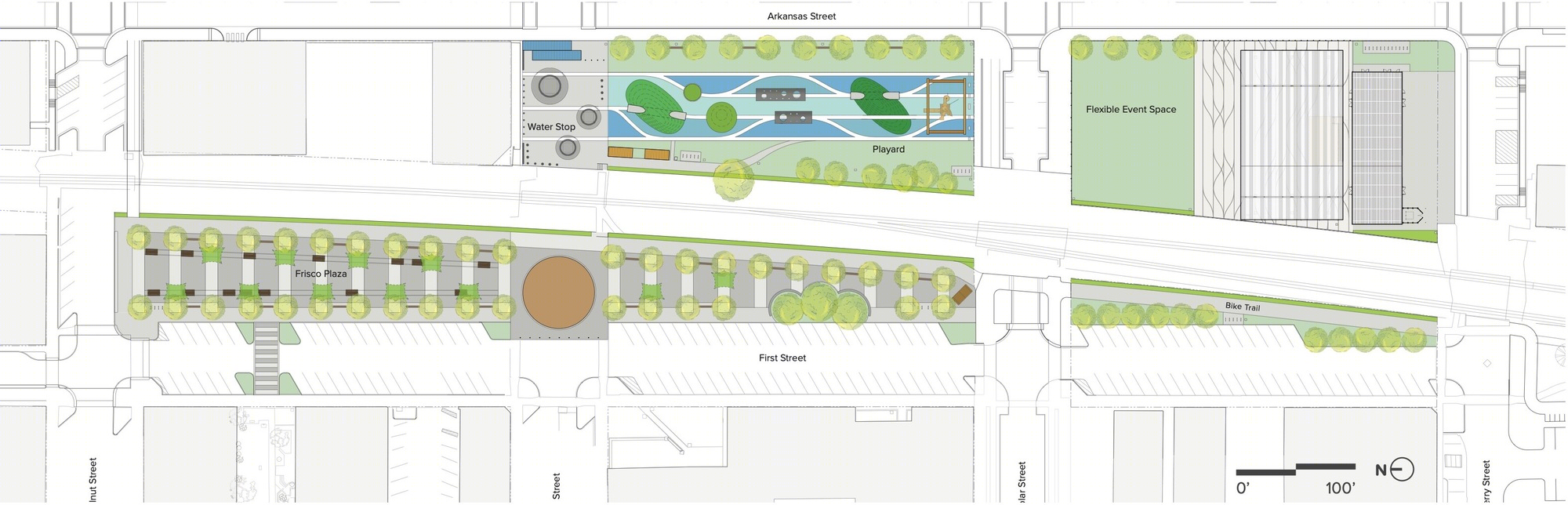 罗杰斯市铁路公园丨美国阿肯色丨Ross Barney Architects-4