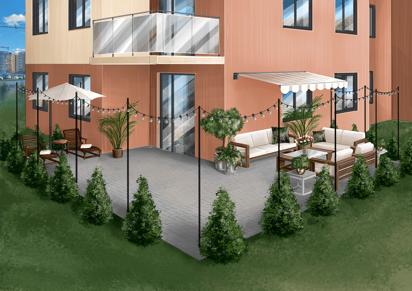 Anastasiya Gushchina丨庭院丨Оформление летних террас в жк-0