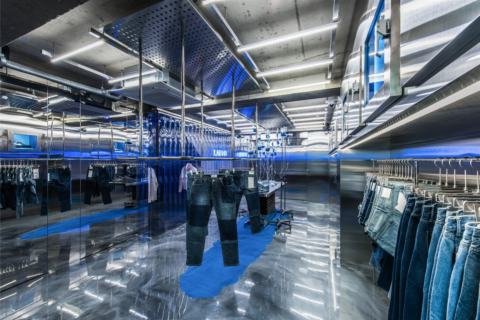首尔“LAB101”旗舰店，现代创意蓝色炫酷风-8