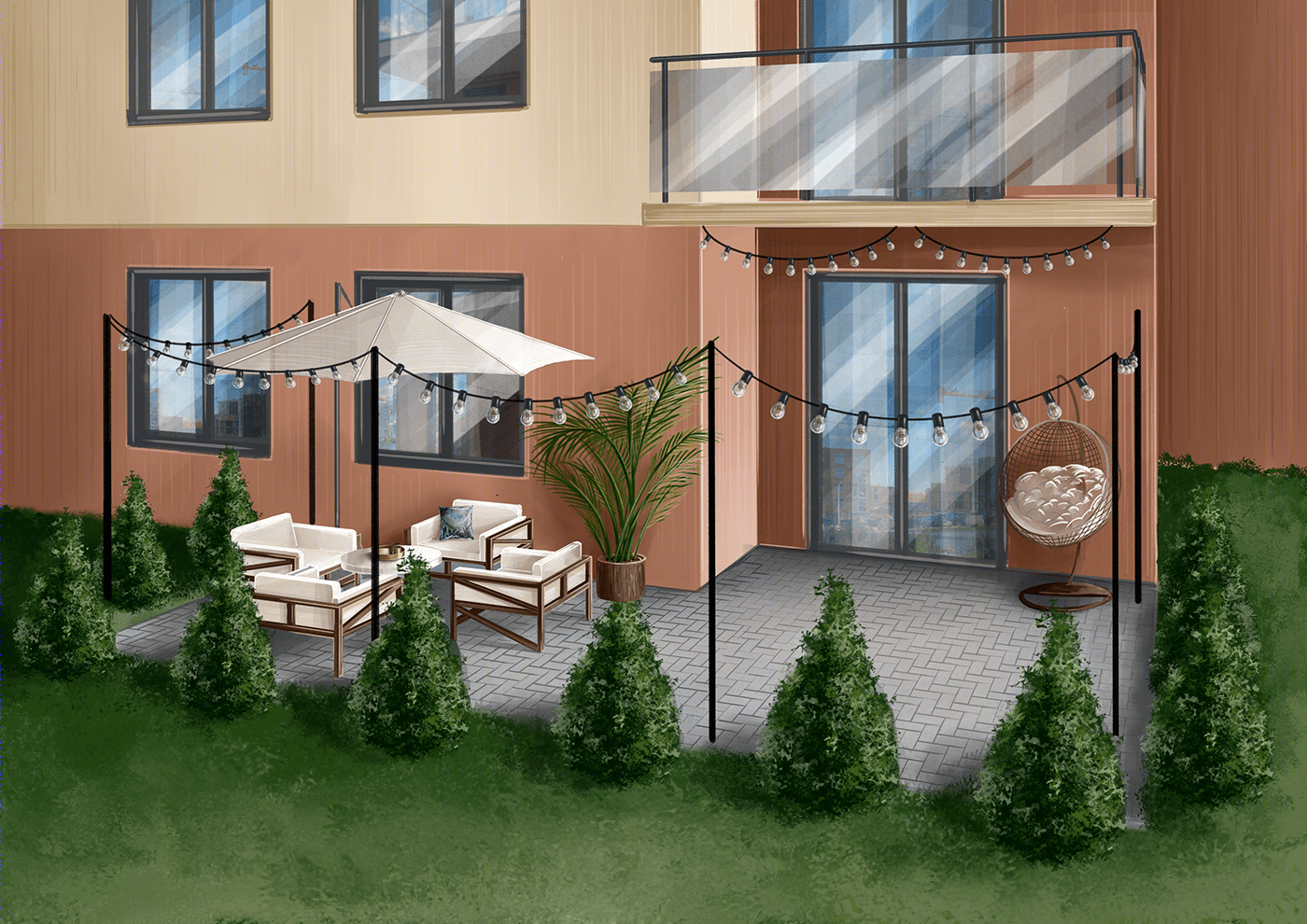 Anastasiya Gushchina丨庭院丨Оформление летних террас в жк-2