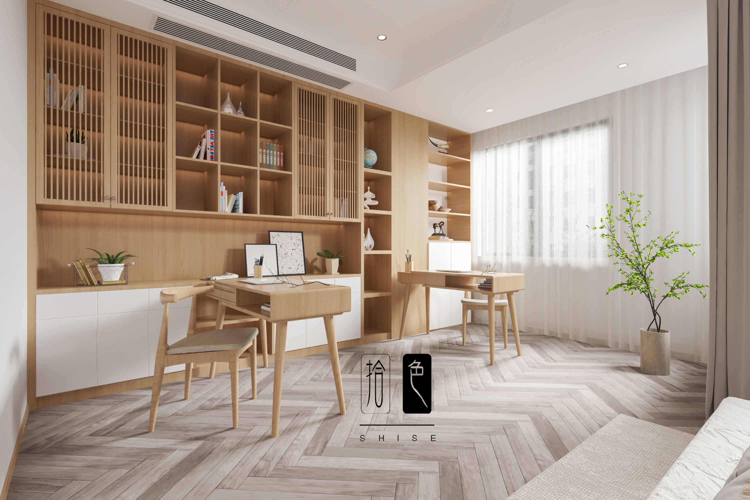 原木风客餐厅拾色效果表现-8