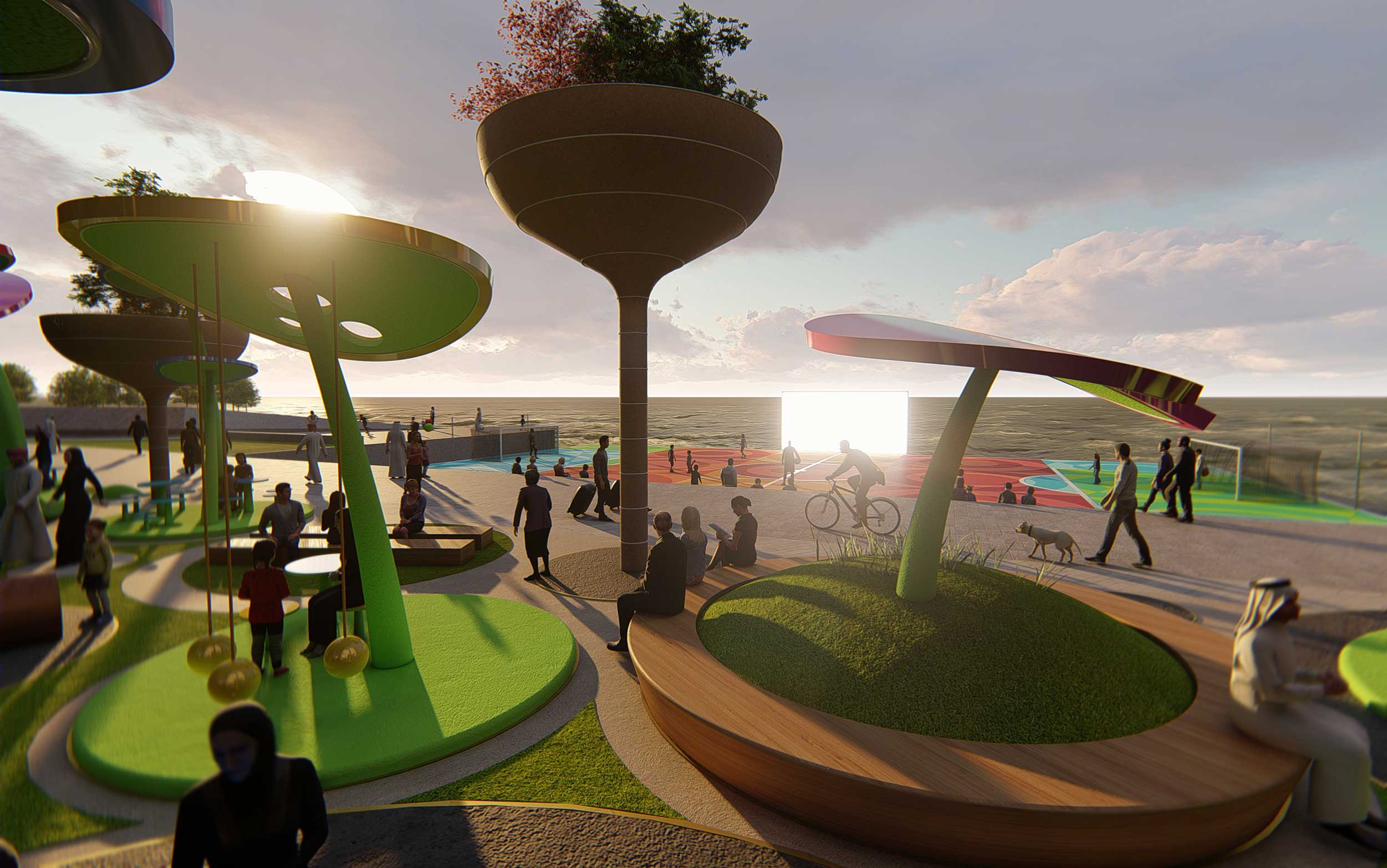 迪拜人间乐园 | 梦幻般的超现实河滨景观设计-11