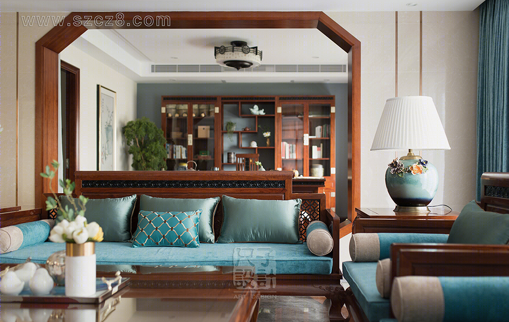 【尺子室内设计】气韵卓然 | 230㎡新中式雅宅-6