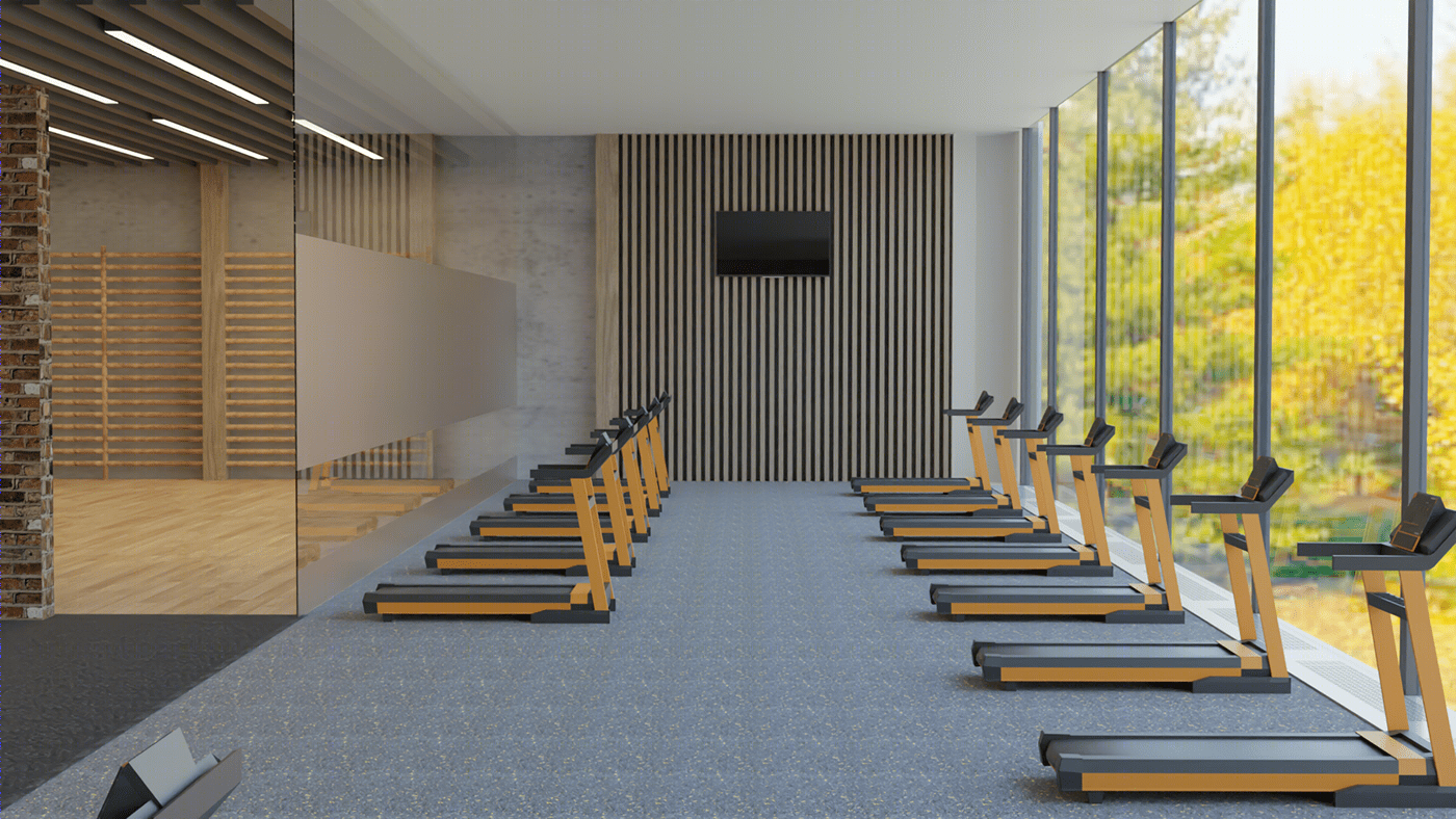 Anastasiya Gushchina丨健身房丨INTERIOR DESIGN OF GYM/FITNESS CENTER-0