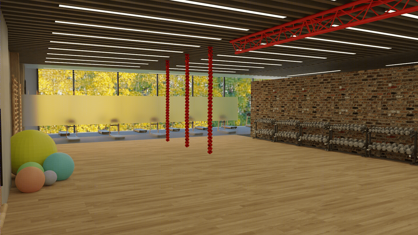 Anastasiya Gushchina丨健身房丨INTERIOR DESIGN OF GYM/FITNESS CENTER-3