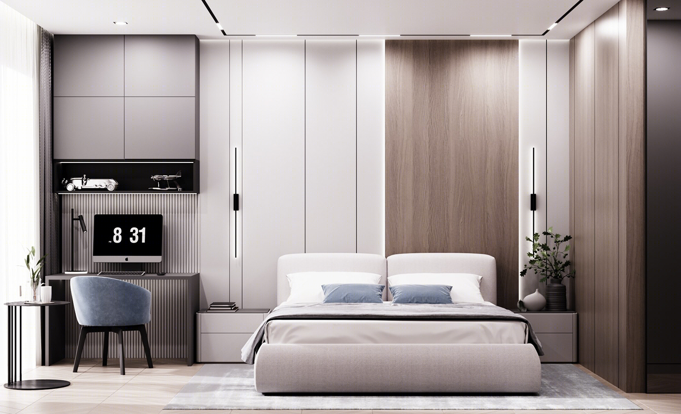Anastasiya Gushchina丨平层丨Design project.  Bedroom.  Kiev, Ukraine, 2021-1