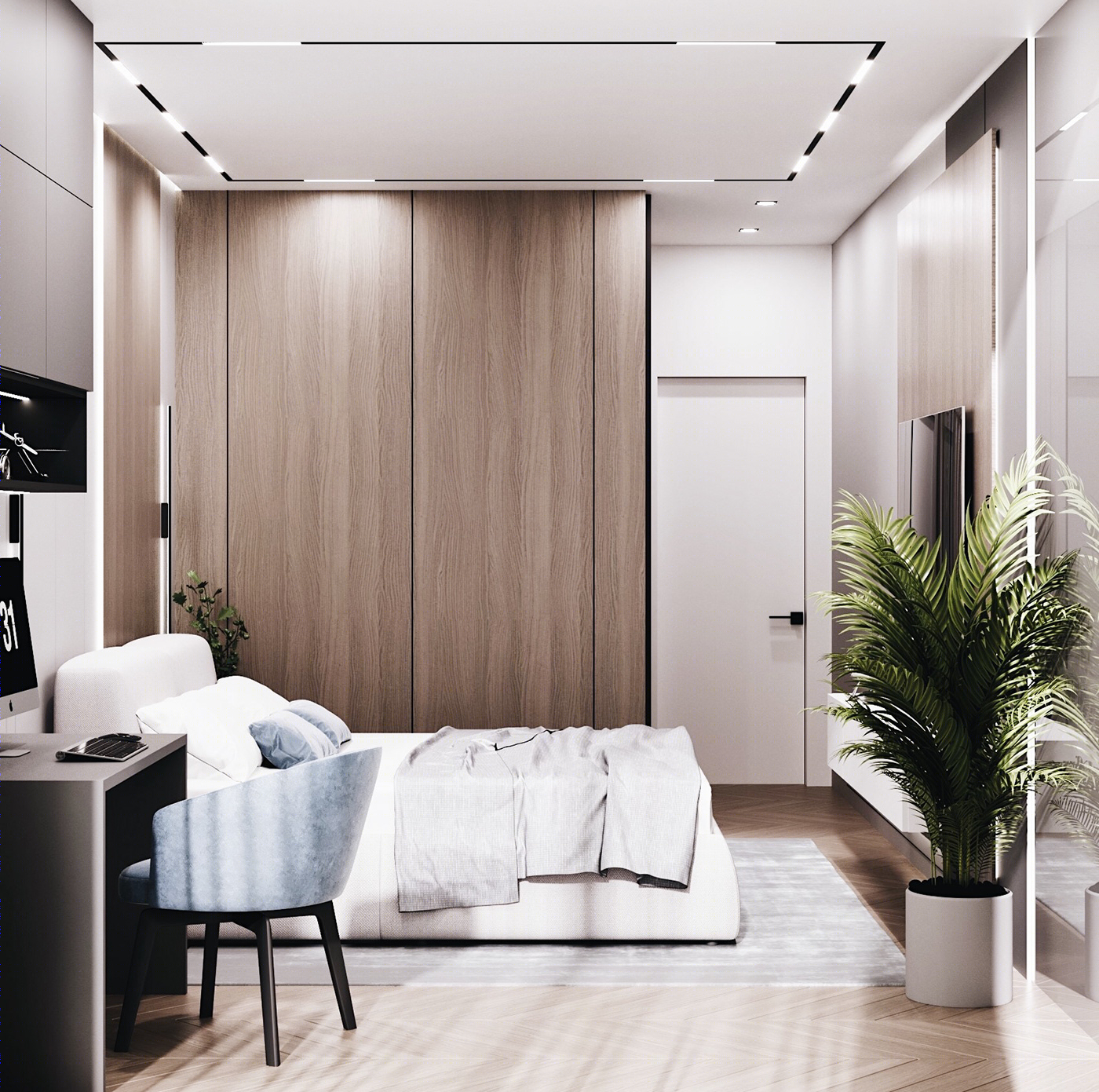 Anastasiya Gushchina丨平层丨Design project. Bedroom. Kiev, Ukraine, 2021-4