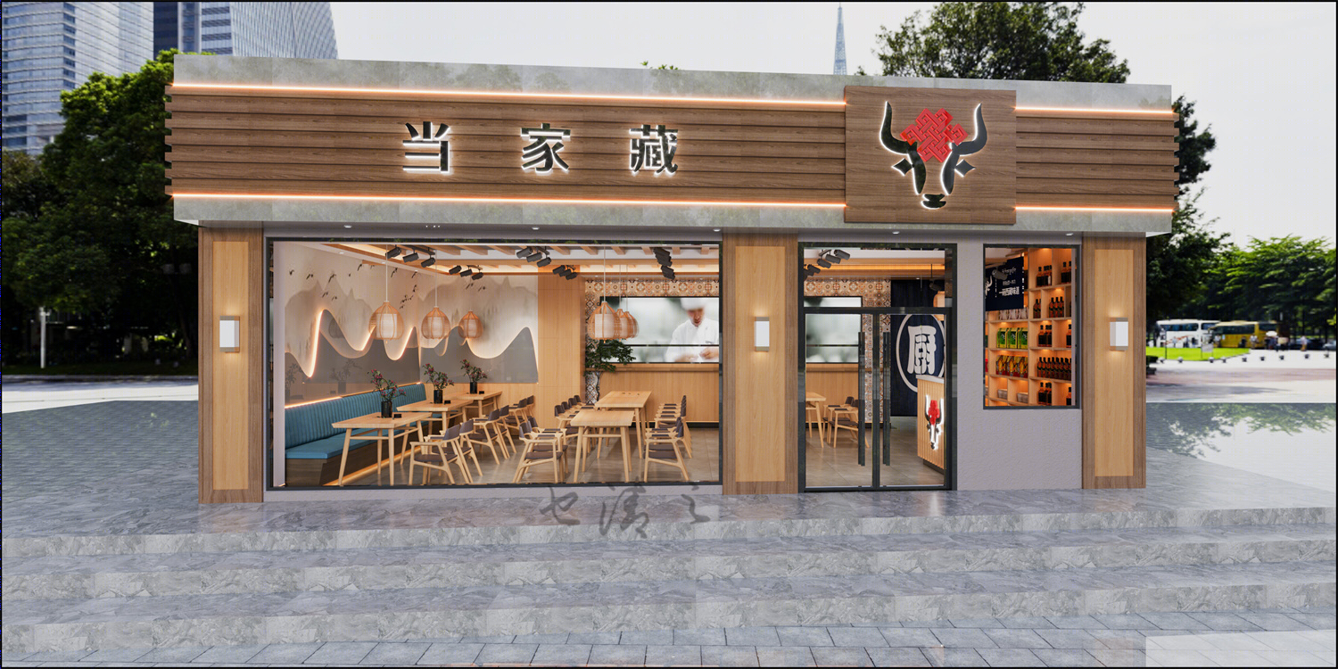 温柔清风下的餐饮门头设计合集-6