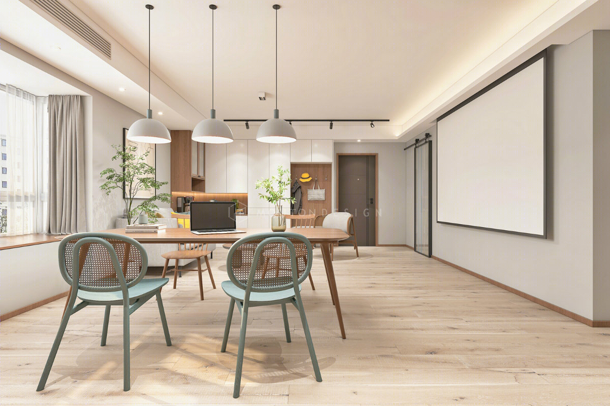 多功能书房-- 客厅空间设计，满足全家需求-47