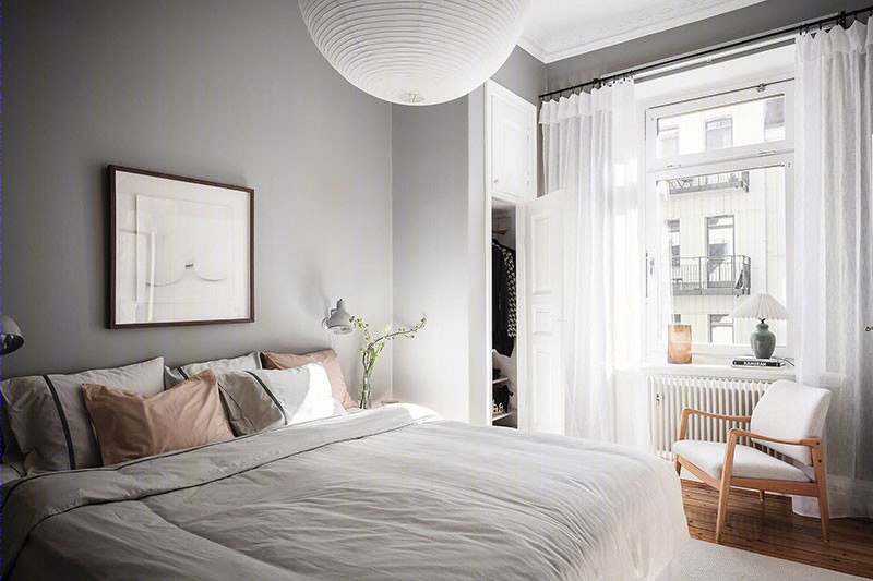 哥德堡带有温暖色调的白雪公寓-12