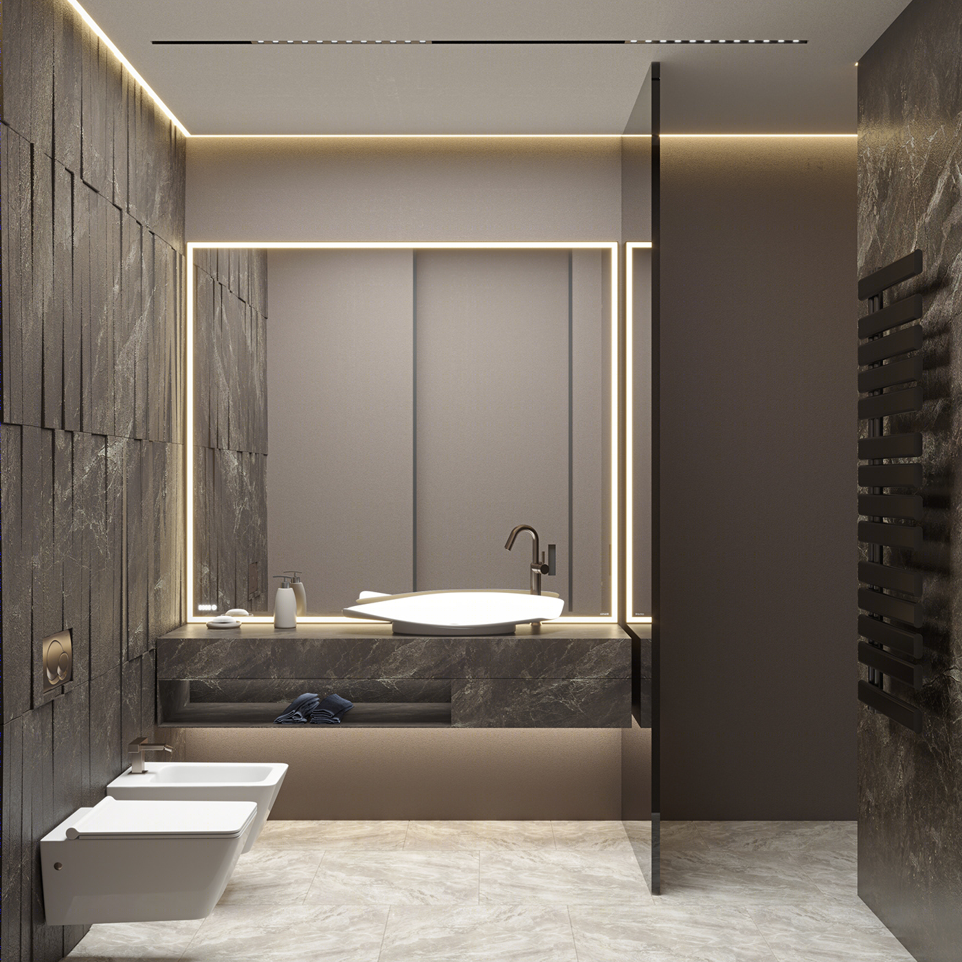 Anastasiya Gushchina丨平层丨Bedroom Decorated With Natural Stone And Wood-8