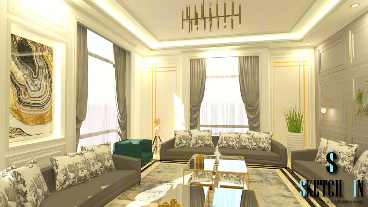 Anastasiya Gushchina丨别墅丨3D Sketchup New Classic-1