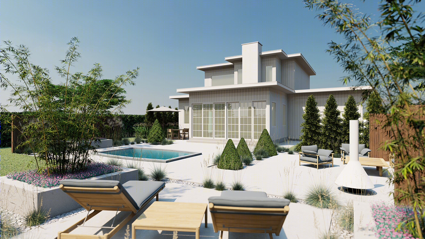 Anastasiya Gushchina丨别墅建筑丨Wild Grasses meet Formal Pines - Landscape design-1