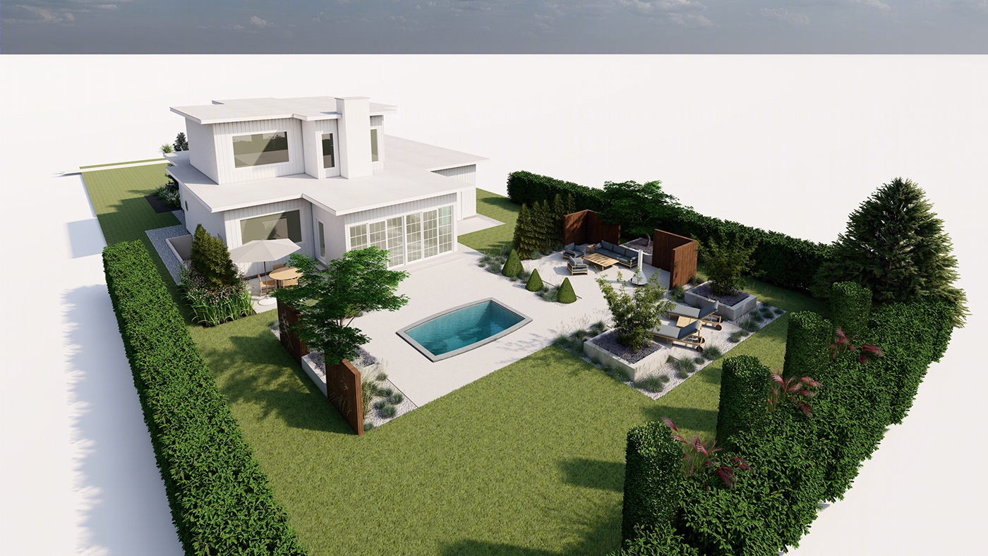 Anastasiya Gushchina丨别墅建筑丨Wild Grasses meet Formal Pines - Landscape design-0