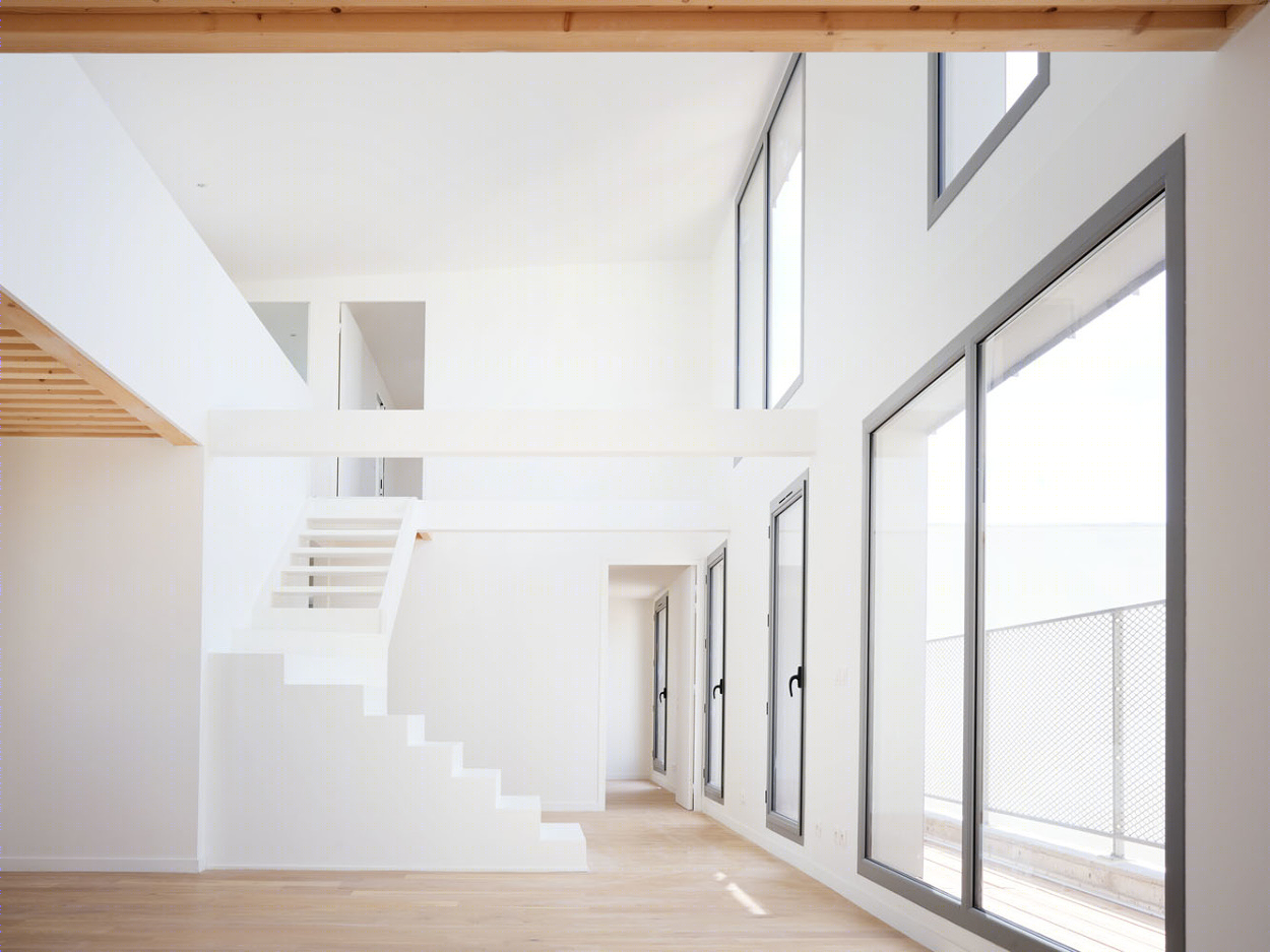 巴黎里昂极简主义建筑公寓-1