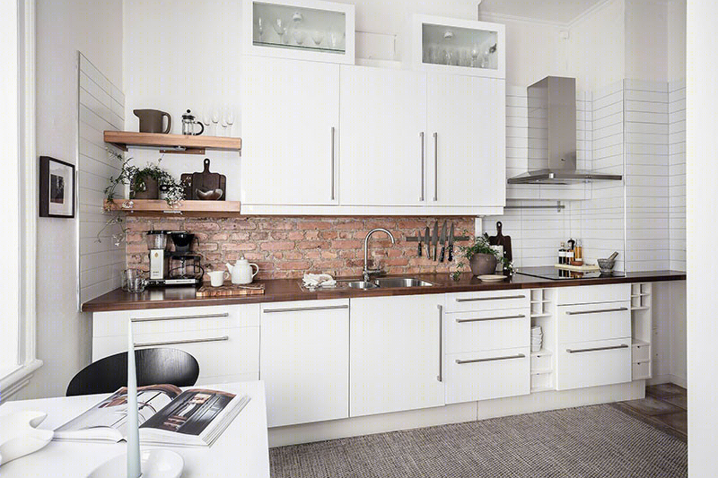 哥德堡带有温暖色调的白雪公寓-19