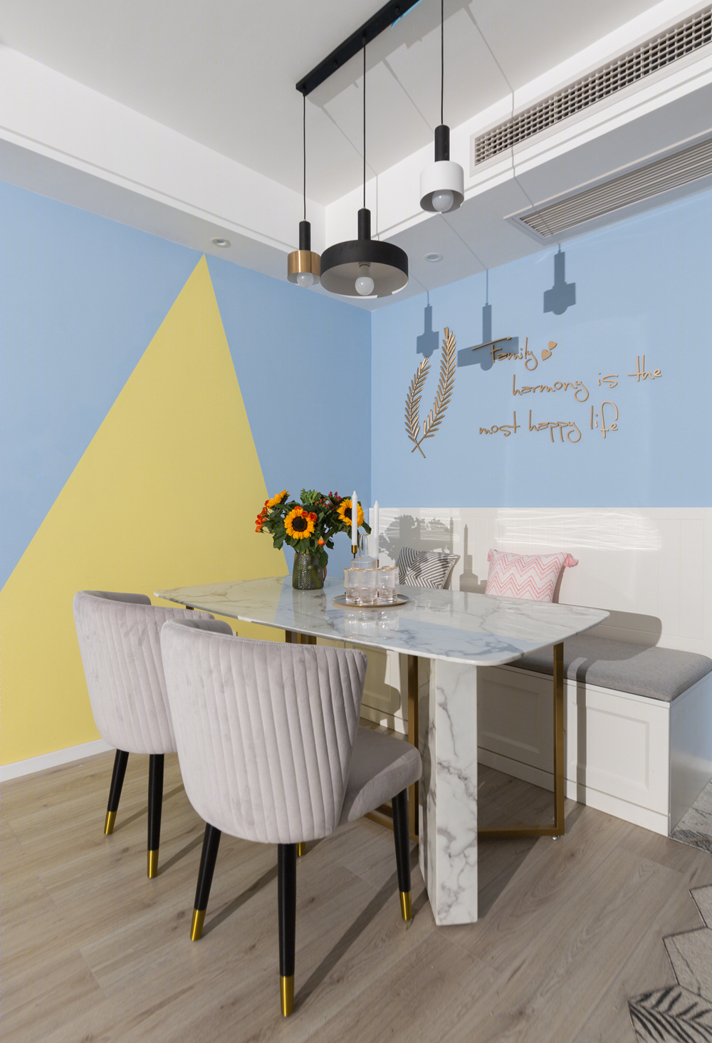 龙湖两江新宸三房简约北欧风格装修案例-3