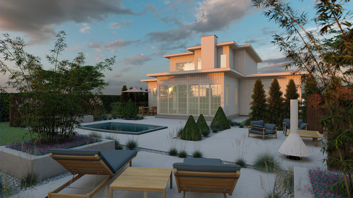 Anastasiya Gushchina丨别墅建筑丨Wild Grasses meet Formal Pines - Landscape design-5